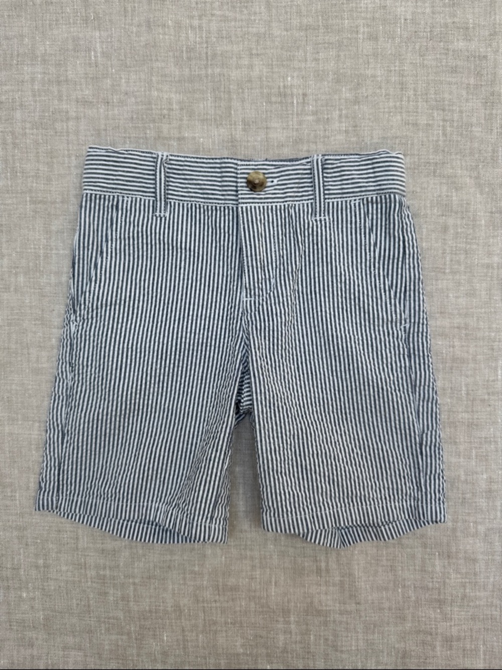 Janie and Jack Navy and White Striped Flat Front Shorts